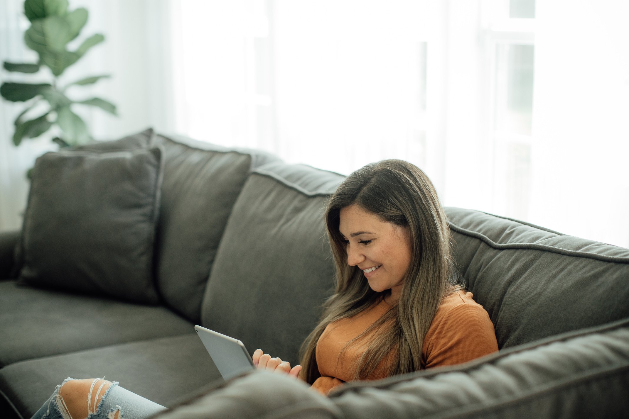 Woman Reading in the Living Room 